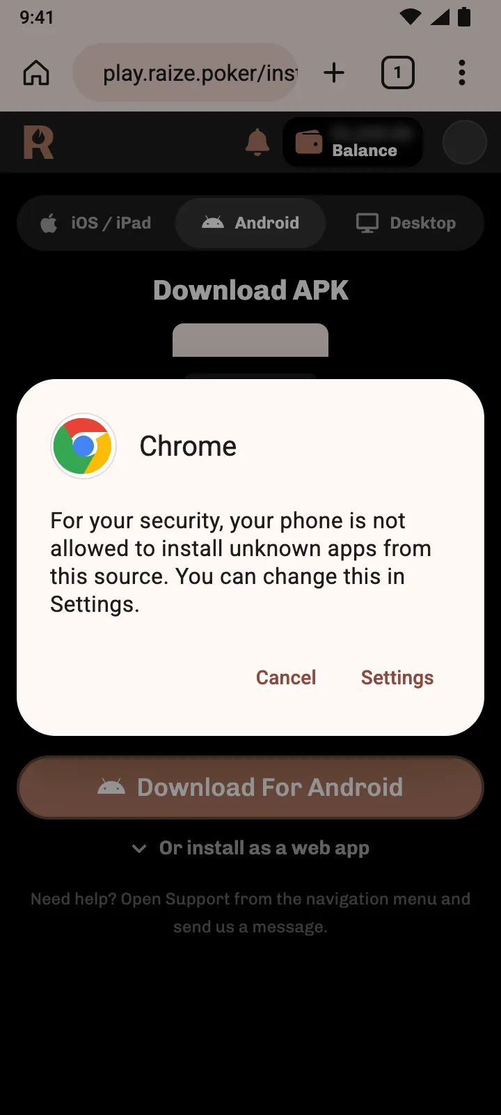 Step 4 of 7: Tap Settings