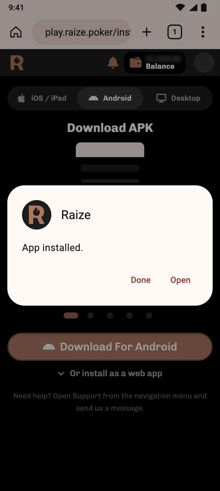 Step 7 of 7: Open RAIZE