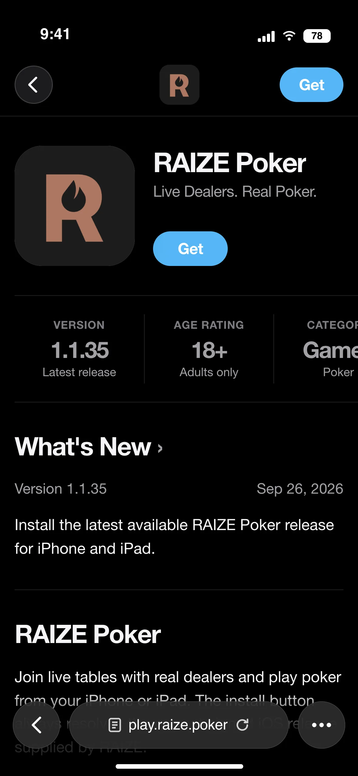 Step 1 of 8: Tap Get